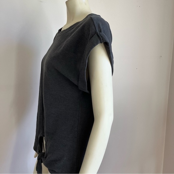 Nwt Anthropologie Pilcro Tie-Front Tee Oxford Gray Black XS - Picture 7 of 16